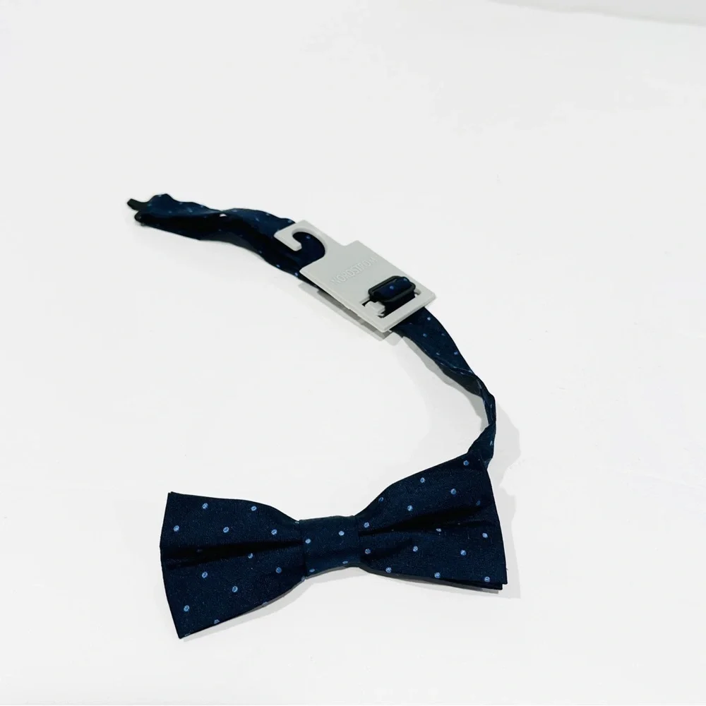 NWT Nordstrom Kids Blue Polka Dot Pattern Silk Pre-Tied Adjustable Bow-Tie